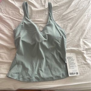 Nwt lululemon align tank full length 6 silver steel blue